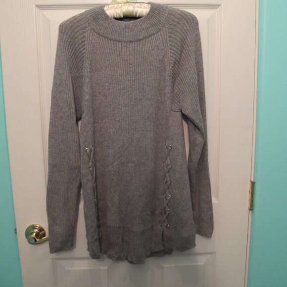 sitewide sale Style & Co Sweater top/dress Gray Size Large - Picture 1 of 6